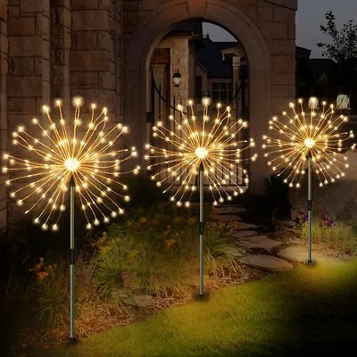 Halloween 150 LED Garden Solar Firework Lights Outdoor Waterproof Path Lawn Lamp - Image 1 of 4