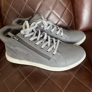 Women's Clarks Breeze Glide Ankle Support Sneakers Grey Gray 8 39 Zip Shoes - Picture 1 of 7