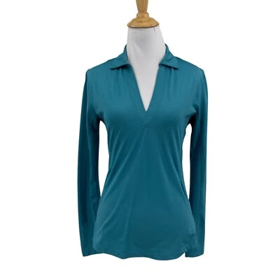 Camisa Polo Jofit Para Mujer XS Extra Pequeña Oasis Cuello en V Manga Larga Cuello Johnny Foto 1 de 4