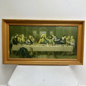 🔥Gesù L'Ultima Cena Quadro di Zabateri Cornice Religiosa in Legno Ottime Condizioni - Foto 1 di 6