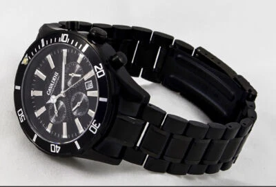 CAVADINI Chronograph Herrenuhr CV-457 Edelstahl Schwarz OS20 Edelstahl Sport  - Bild 1 von 2