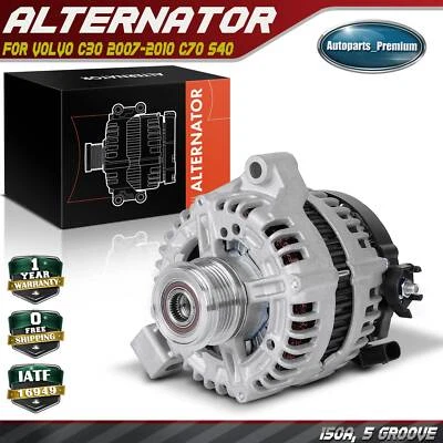 Alternador para Volvo C30 C70 S40 V50 2007-2010 L5 2,4 L L5 2,5 L 150 A CW 5 ranuras Foto 1 de 4