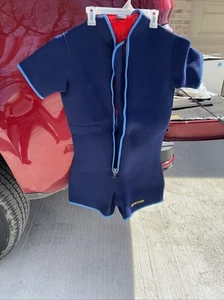 Vintage Fathom Seaflex Wetsuit Short Sleeve ML Blue/black - Picture 1 of 3