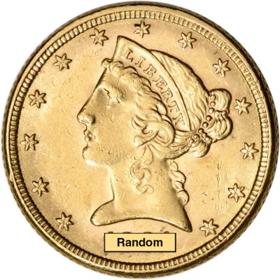 US Gold $5 Liberty Head Half Eagle - AU - Random Date - Image 1 of 3