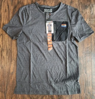 Camisa Avalanche Para Hombres Camiseta Henley 2 Botones Con Parche en el Pecho Manga Corta Gris S Foto 1 de 4