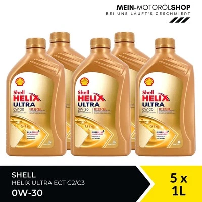Shell Helix Ultra ECT C2 C3 0W-30 VW 507 504 Porsche C30 5x1 Liter = 5 Liter - Bild 1 von 4