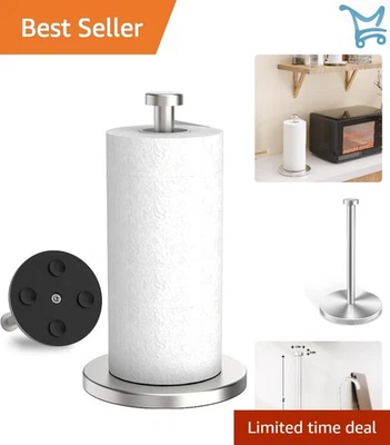 Toallero de papel de acero inoxidable soporte de encimera con base ponderada para Ki... Foto 1 de 4