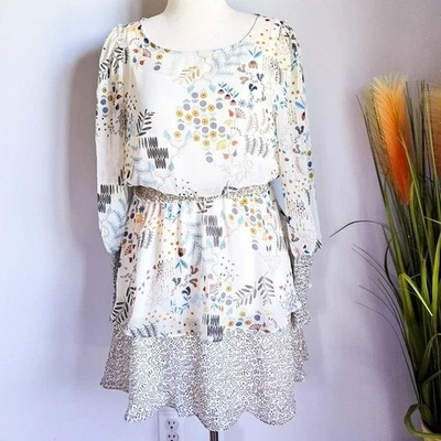 Платье-блузон Revolve BAILEY 44 Kara Creme Fraiche многоярусное со сборками размер средний - Изображение 1 из 4