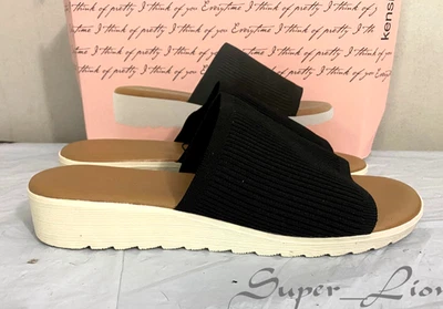 NEW Kensie Women's Ellie Knit Slide Sandals - SIZE 8, 10 - BLACK - Image 1 of 4