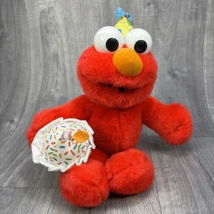 Juguete de peluche Happy Birthday Elmo Talking 2002 Sesame Street Fisher Price raro - Imagen 1 de 16