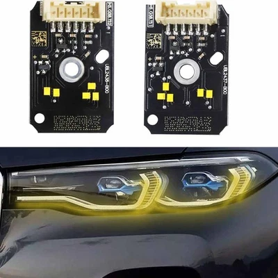 Yellow DRL LED Boards For BMW F90 M5 G30 530i 540i M550iX Headlight Angel Eyes - Image 1 of 4