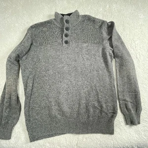 Tricots St. Raphael Herren Lg Struktur Mock-Neck Pullover Grau - Bild 1 von 9