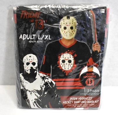 Friday The 13th Jason Voorhees Hockey Shirt & Mask Kit Adult Large / XLarge 2 Pc - Image 1 of 4
