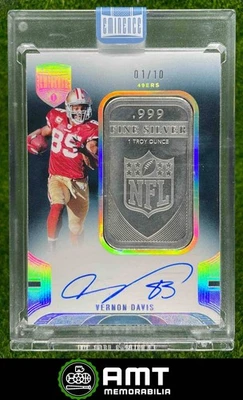 2024 Panini Eminence Vernon Davis NFL Shield Auto Metal Bar Silver 1/10 49ers - Image 1 of 3
