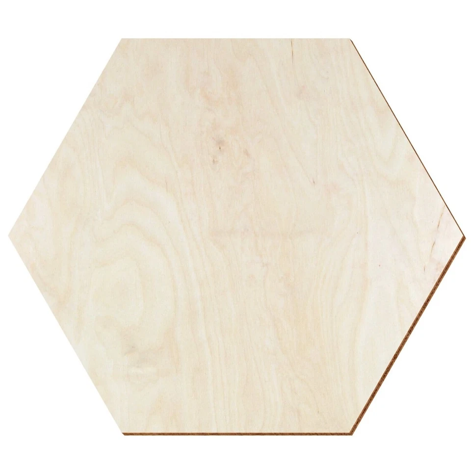 Holz Hexagon Birke natur beidseitig farblos lackiert - Deko Basteln 3-50cm - Bild 1 von 1