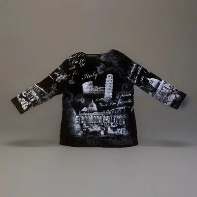 Cactus Womens “Italy” Black And White Shirt Depicting Italian Architecture XL - Image 1 of 4