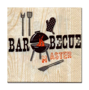 4 Servietten Napkins Tovaglioli Motivservietten Grillen Barbecue Master (138) - Picture 1 of 1