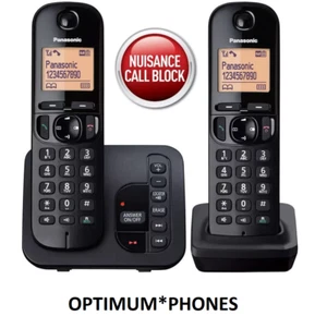 Panasonic KX-TGC222EB Cordless Phone, Twin Handset with Answer Machine Black - Zdjęcie 1 z 1