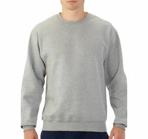 New Men's Fleece Crew Neck Sweatshirts Pullover Grey Size M,L,& 5X - Picture 1 of 1
