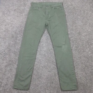 Levis Pants Mens 31x29 (Tag 31x32) Green 510 Skinny Canvas Faded Military Chino - Picture 1 of 14