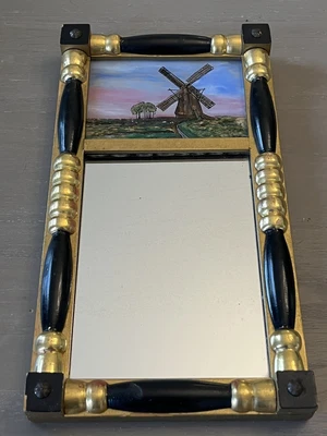 Antiguo Molino de Viento Federal Columna Dividida Retro Pintado Espejo Foto 1 de 4