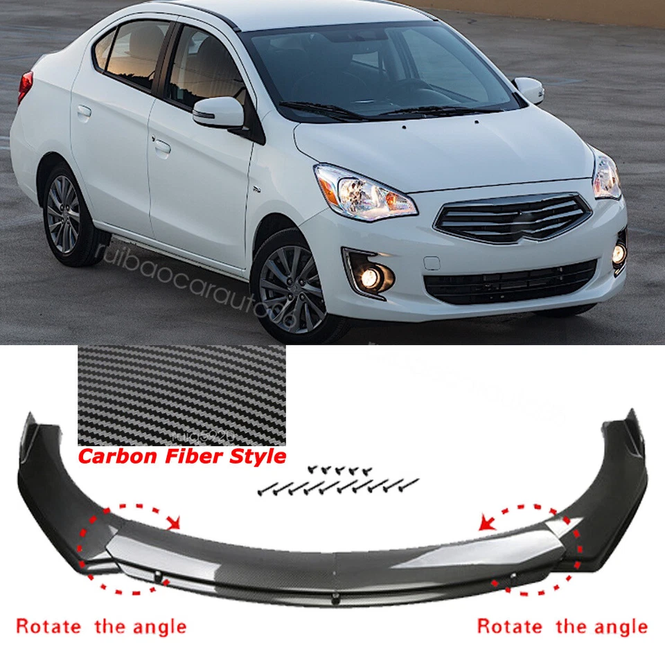 Carbon Style  Front Bumper Lip Splitter Body Kit For Mitsubishi Mirage G4 Lancer Foto 1 de 4