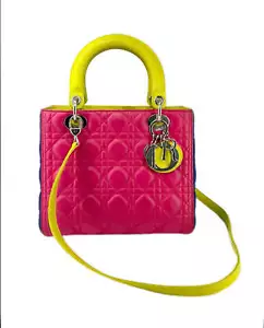 Christian Dior Lambskin Cannage Medium Tri-Color Lady Dior - Picture 1 of 5