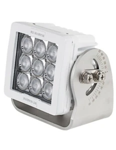 Marine LED Work Light - 9 LED - 60 Degree Beam - Black Tips - Wide Flood Beam - Picture 1 of 5