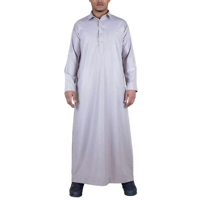Túnica Beige Para Hombre SAUDI Ramadan EID Islámica Kaftan Kaudara Árabe Jubbah - Imagen 1 de 4