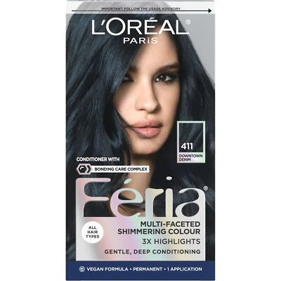 L'Oreal Paris Feria Color de Cabello Permanente Brillante, Denim Centro (Azul Oscuro Foto 1 de 4