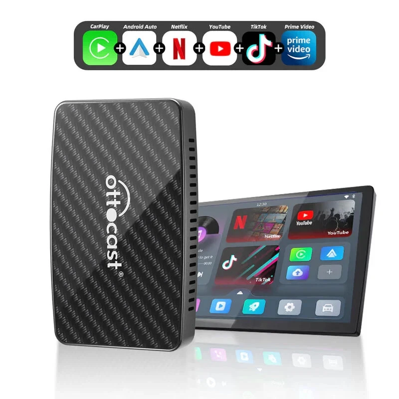 5APP OTTOCAST Ai Box Wireless CarPlay+Android Auto Adapter-Dual WiFi -YouTube+TK - Bild 1 von 4
