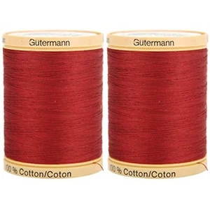Gutermann 2-Pack Natural Cotton Thread Solids 876 Yards Each - Raspberry - Picture 1 of 1