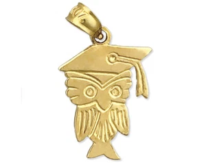 14K Gold Abschluss Eule Charm - Bild 1 von 6