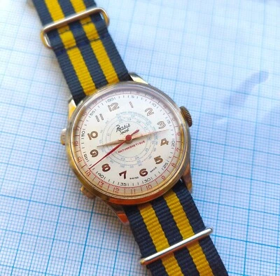 RARO Reloj Pulsera Deportivo Base Años 40 Stop Seconds Cronógrafo Foto 1 de 4