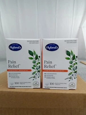 2x Tabletas homeopáticas de disolución rápida para aliviar el dolor Hyland's, 100 unidades Foto 1 de 4