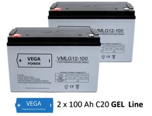 2 Stück 12V 100Ah Gel Solarbatterie Batterie Akku - Solar USV Wohnmobil C20 - Photo 1/5