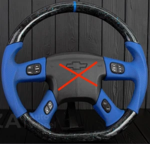 Volante personalizado de fibra de carbono forjada Sierra Silverado Trailblazer SS 2003+ - Imagen 1 de 20
