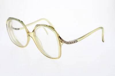 ANTIGO STRASS CHRISTIAN DIOR 2271 51 COROA OPTIL PANTO BORBOLETA OURO TRANSPARENTE - Imagem 1 de 4