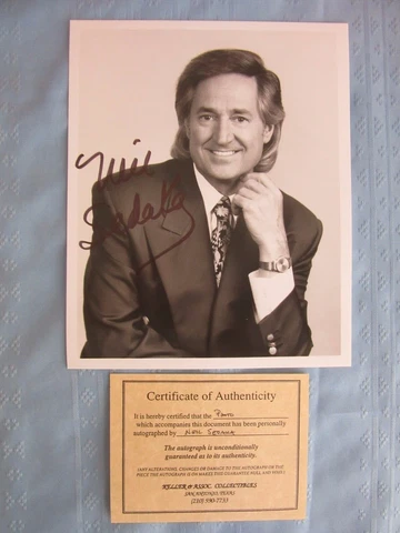 RARE SIGNED ORIGINAL W/COA NEIL SEDAKA BLACK & WHITE 8 X 10 PHOTO Cover