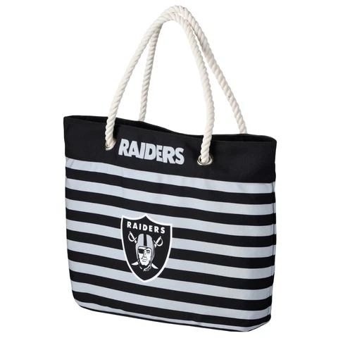 Oakland Raiders Forever Collectibles NFL Nautical Stripe Tote Bag FREE SHIP! Cover