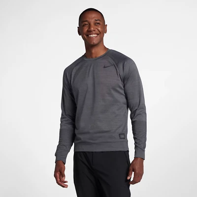 Para hombres Nike Dri-FIT Manga Larga Golf Top M Gris Negro Pullover Camisa Redonda Informal Foto 1 de 3