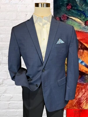 Alfani 42R 修身皇家钴蓝色钉头休闲西装外套运动套装夹克 — 第 1/4 张图片