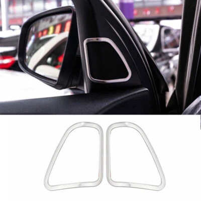 Ajuste para BMW X6 E71 2010-2014 coche de acero plateado un pilar bocina marco decoración moldura 2* Foto 1 de 4