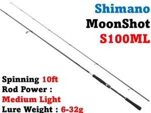 SHIMANO 21 MoonShot S100ML 10ft Medium Light 2 pieces SeaBass Shore Casting - Picture 1 of 1