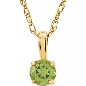 Echte Peridot 14" Halskette in 14K Gelbgold - Bild 1 von 2