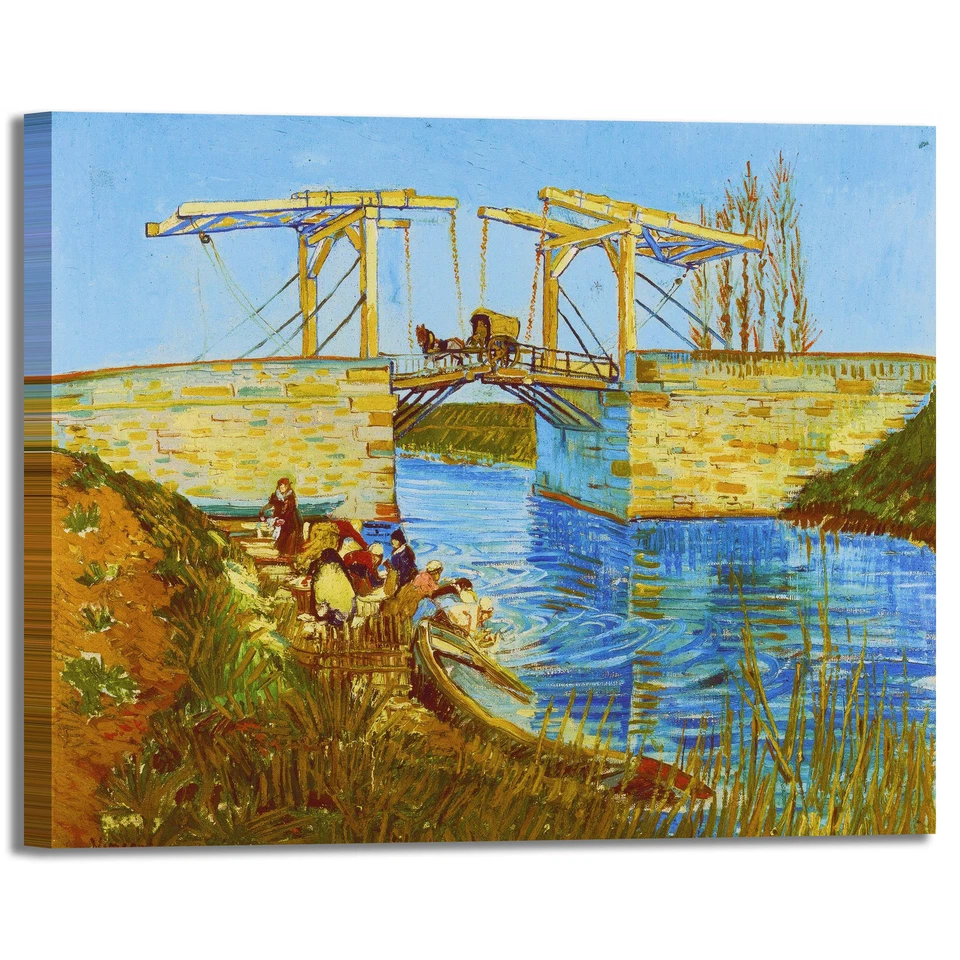 QUITECH Van Gogh il ponte di Langlois quadro stampa tela dipinto telaio arredo casa