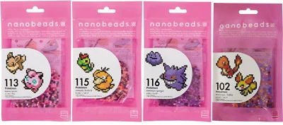 4 sets Pokemon Nanobeads Mini-Sized fuse beads Kawada Makes 8  figures - Image 1 of 4