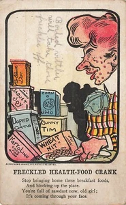Gesundheit Humor Postkarte Aurokrom Serie Sommersprossen Gesundheit-Essen Kurbel gekochte Vittles - Bild 1 von 2