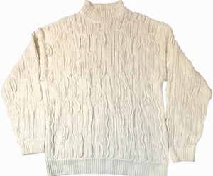 Maglione Jordan Craig XL panna maglia cavo finto collo pullover anni 80 vintage Corea - Foto 1 di 8