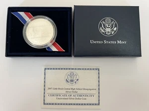 2007-P Little Rock UNCIRCULATED Commemorative Silver Dollar w/ Box & CoA - Picture 1 of 4